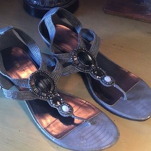 Nine West Glitz Pewter sandals.